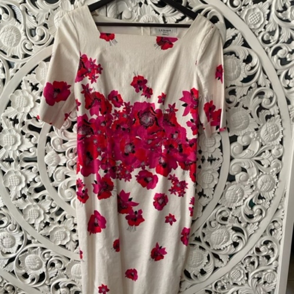 L.K. Bennett Lasa Poppy Print Dress Red